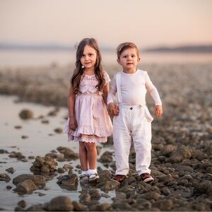 Indie blue pale pink dress